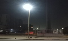 رفع كفاءة شبكة الإنارة بميدان البوشي بمدخل الواحة