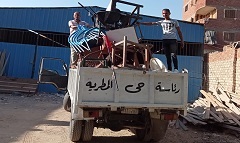 حملة لرفع الاشغالات بشارع عمر المختار