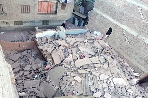انهيار عقار بحي المطرية دون إصابات أو وفيات