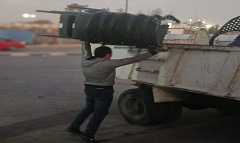 حملة لرفع الإشغالات من شارع انقره بمنطقة شيراتون