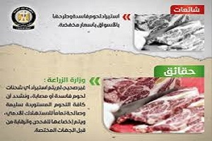 حقيقة استيراد شحنات لحوم فاسدة وطرحها بأسعار مخفضة