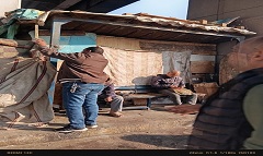 إزالة كشك خشبي في المهد اسفل كوبري الأزهر