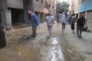 حملة أمنية لوقف بناء عقار مخالف بدار السلام