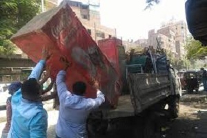 حمله لإزالة الإشغالات بميدان محطة حلوان والشوارع المحيطة به