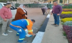 أعمال دهان بلدورات الأرصفة بشارع صلاح سالم