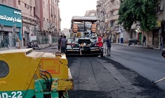 متابعة اعمال الرصف بشارع المطراوى امام مسجد النور المحمدى