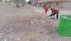 حملة نظافة ورفع مخلفات القمامة بنطاق الحي