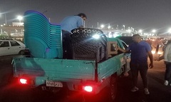 رفع إشغالات عربات الشاى بشارع المشير بالشيراتون