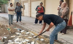 إزالة الرامب امام مدرسة طلائع الجمال بارض الجولف