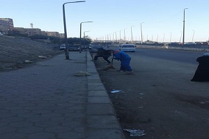 حملة لنظافة منطقة التكاسي بطريق الأوتوستراد