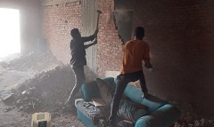 ازالة بناء مخالف بشارع محور الفريق العرابي برج الندى