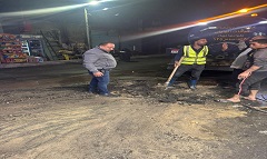 اصلاح ماسورة مياه بشارع سراي الأزبكية