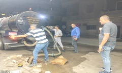 متابعة إصلاح كسر ماسورة مياه بشارع سعيد ذو الفقار 