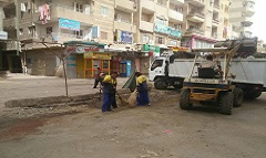 القضاء على تجمعات وتراكمات القمامة بشوارع الحي