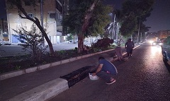 إستكمال أعمال دهانات البردورات الطبقة الأولي بمنطقة التعاونيات