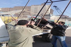 حملة لرفع بعض الاشغالات بحي عين شمس