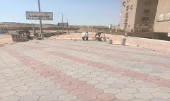 متابعة أعمال  تطوير الرصيف بشارع الشهيد حسين أبو ضيف