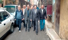 متابعة أعمال الرصف والتطوير الجارية ببعض شوارع الحى