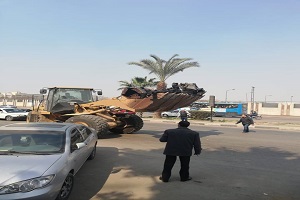 رفع اشغالات بحي غرب مدينة نصر 