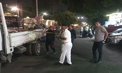 إزالة كافة أشكال الإشغالات والتعديات ببعض الشوارع بالحي