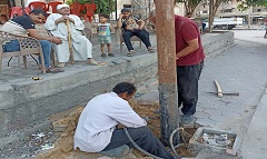 رفع كفاءة منظومة الإنارة بشارعى جامع عمرو ابن العاص والمحروسة