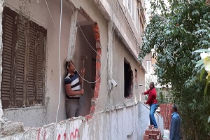 حملة مكبرة لازالة اعمال بناء بدون ترخيص بحي مصر الجديدة