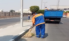 رفع كفاءة منظومة النظافة للشوارع المحيطة بالإستاد