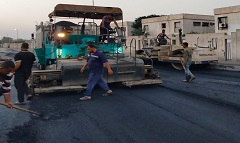 رصف شارع مستشفى السلام بجوار حديقة السادات