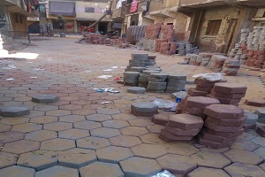 متابعه اعمال الرصف بمربع القصيرين