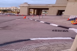 متابعة دهانات الأرصفة بالحي