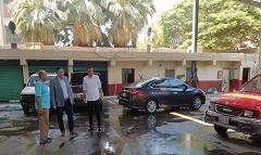 تفقد المعدات والسيارات بجراج الحى 