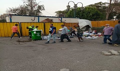 حملة لرفع الإشغالات من محيط ميدان الأوبرا