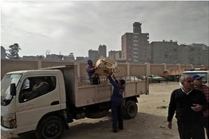 حملة مكبرة بحي المرج للتصدي للمخالفات والإشغالات