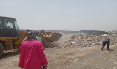 متابعة اعمال التجريد ورفع المخلفات بشارع العبور ٣