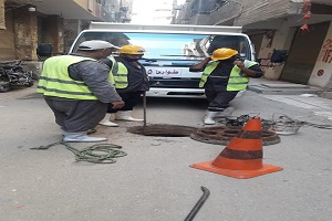 إصلاح الصرف الصحي بشارعي محمد نور الدين ،العرب في حي البساتين