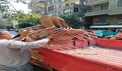 حملة لرفع اشغالات المقاهي بشارع الاخشيد