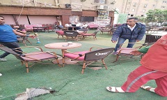 حملات لرفع التعديات والإشغالات للمقاهي والكافيهات بالحي