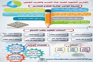 فتح باب التقديم لقبول دفعة جديدة بالمدارس الثانوية الفنية لمياه الشرب والصرف الصحي