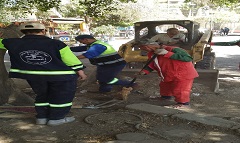نظافة البلدورات والارصفة ومحطات النقل العام بقطاع السيدة زينب