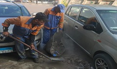 رفع كفاءة منظومة النظافة ببعض الشوارع بالحي