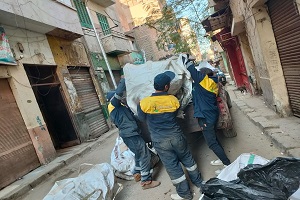 نظافة الشوارع الخارجية والداخلية بالحي