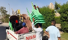 حملات للقضاء على الاشغالات والتعديات الموجودة بنهر الطريق العام