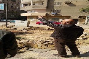 أعمال تطوير الشواراع بالحي 