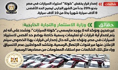 حقيقة إصدار قرار بخفض "كوتة" استيراد السيارات في مصر بنحو 20%