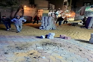 تبليط منطقة حمام بشتاك
