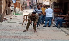 متابعة اعمال تجريد وتجهيز متفرعات شارع الفرن من عزبة شلبى  