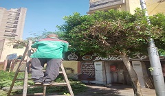 متابعة اعمال النظافة بنطاق الحي 