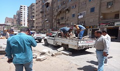 رفع المخلفات بشارع الأربعين أمام مسجد المهدي