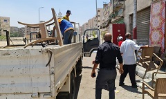 حملة مكبرة لرفع كافة أشكال الإشغالات بمنطقة ايجيكو ١٠٠٠