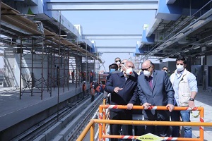 وزير النقل ومحافظ القاهرة يتفقدان المرحلة الرابعة بالخط الثالث